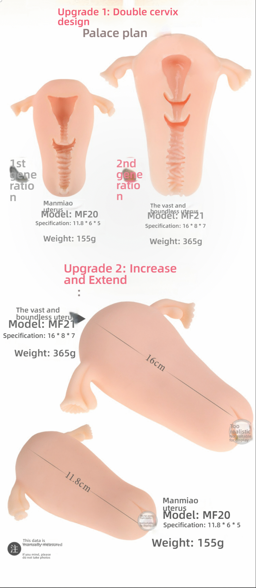 Manmiao male sex toys second generation uterus mold real vagina masturbator - Image 6