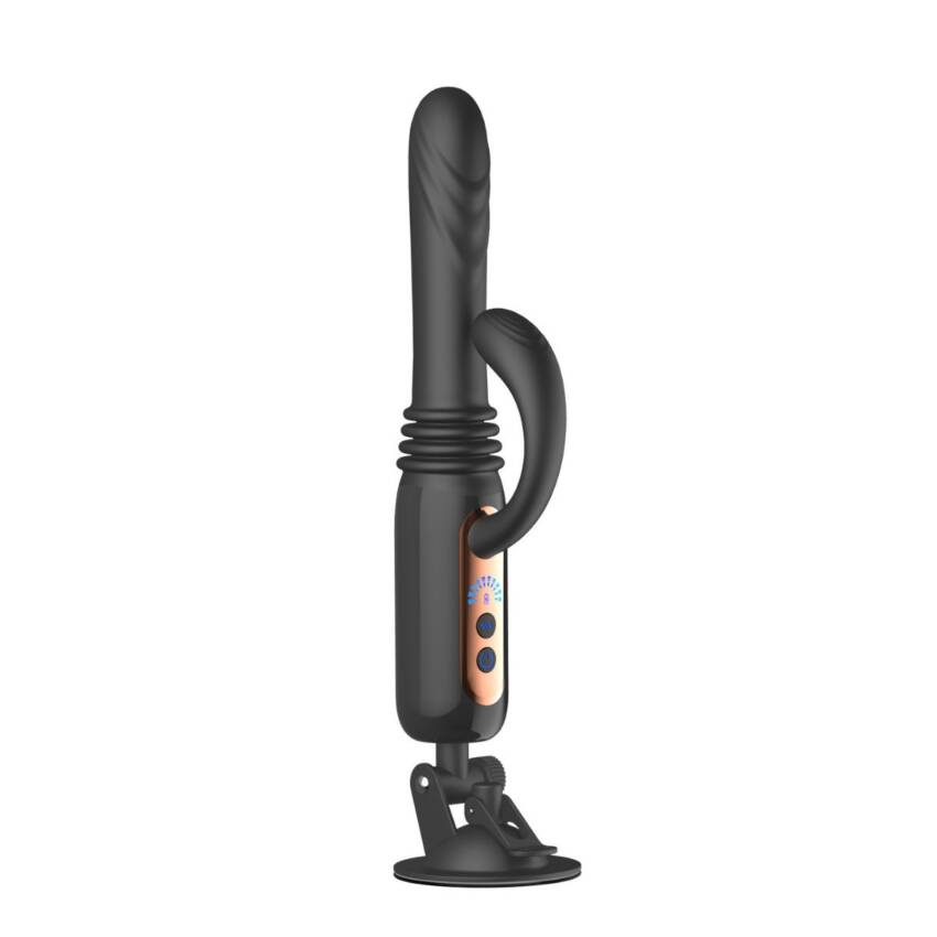 Telescopic female sex machine vibrator with suction cup for women