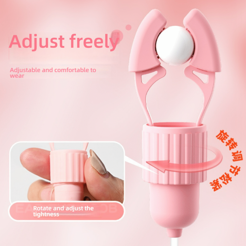 Pink Jade Rabbit Nipple Clamp Sucking Tongue Licking Multi-frequency Vibrating Toy - Image 2