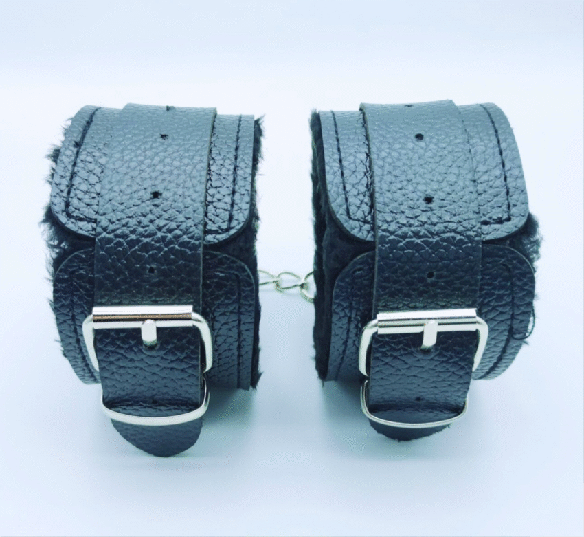 Sexy bondage leather plush handcuffs - Image 2