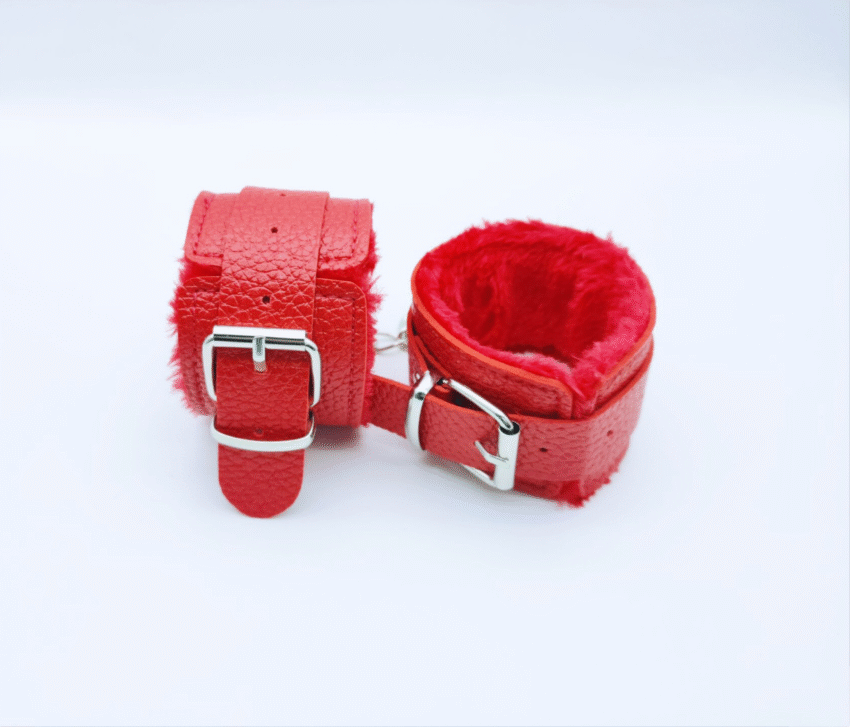 Sexy bondage leather plush handcuffs - Image 3