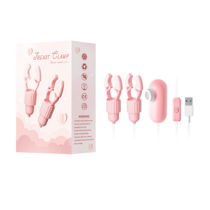 Pink Jade Rabbit Nipple Clamp Sucking Tongue Licking Multi-frequency Vibrating Toy - Image 7