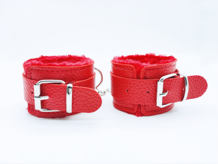 Sexy bondage leather plush handcuffs
